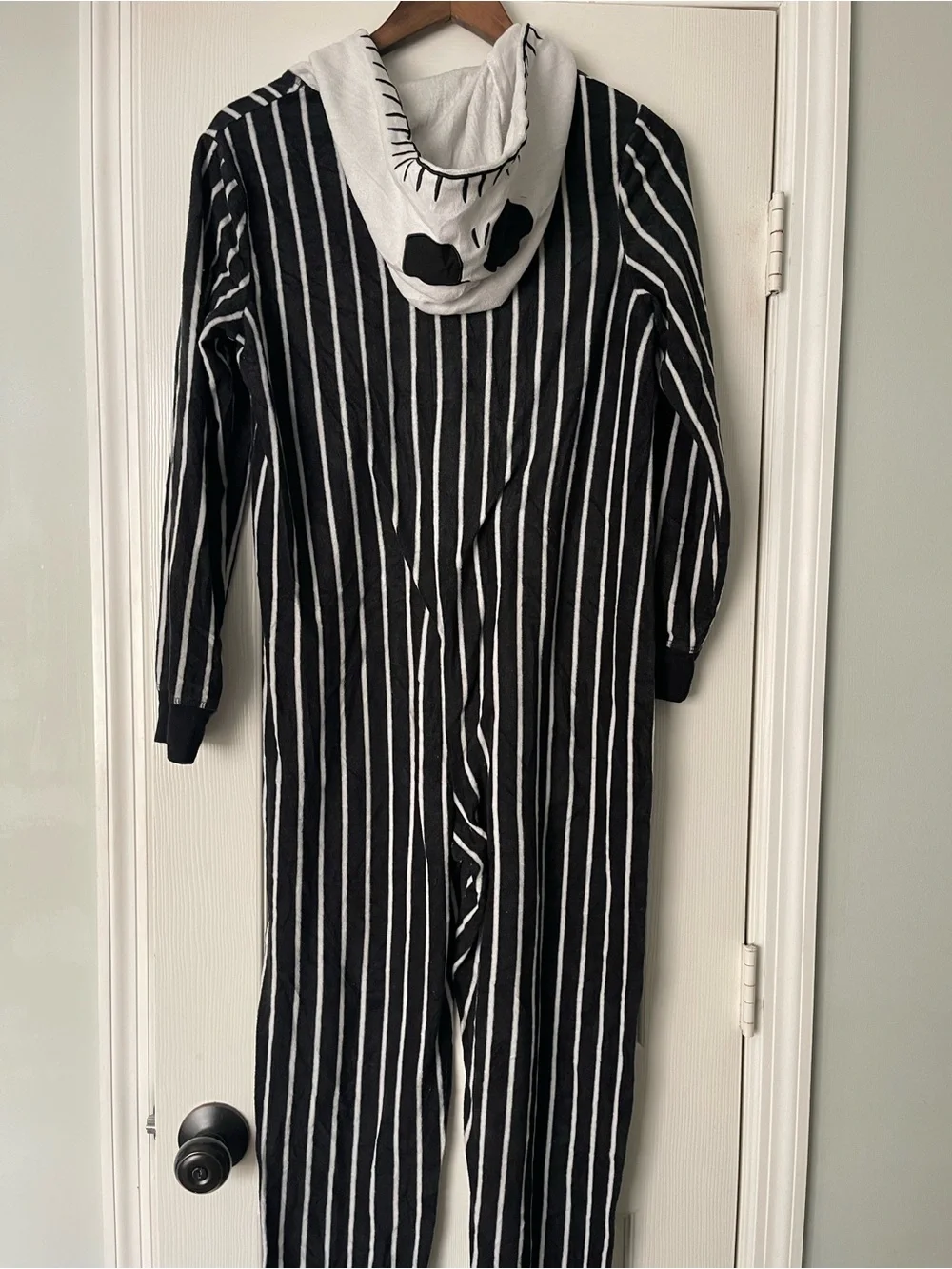 Disney Nightmare Before Christmas Jack Skellington Hooded Pajama Union Suit M
